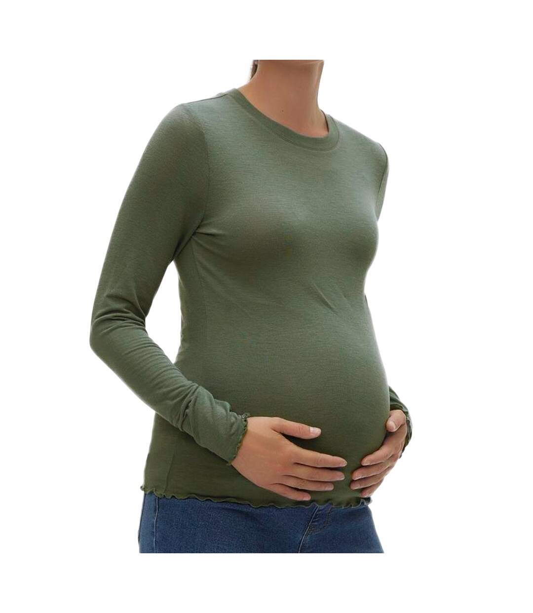 T-shirt de Grossesse Manches Longues Vert Femme Vero Moda Maternity Top - L-1