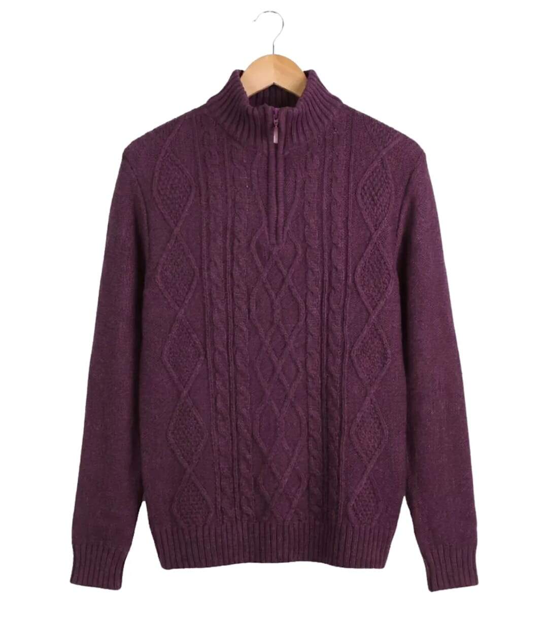 Pull camionneur col montant zippé 30% laine PIXEL1-5