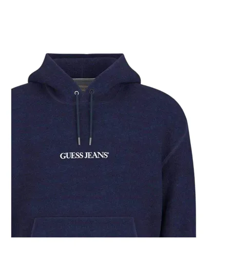 Mens Logo Printed Hoodie Indigo Guess