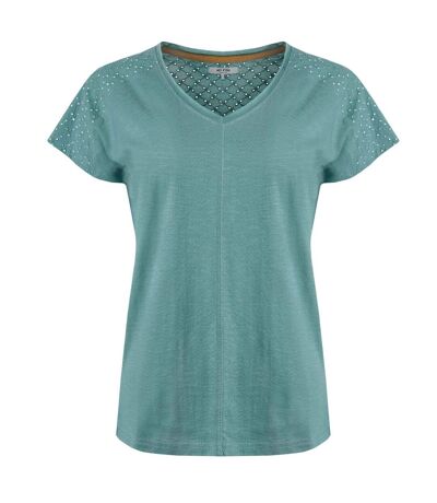 Womens/ladies pernille cut out t-shirt mineral blue Weird Fish
