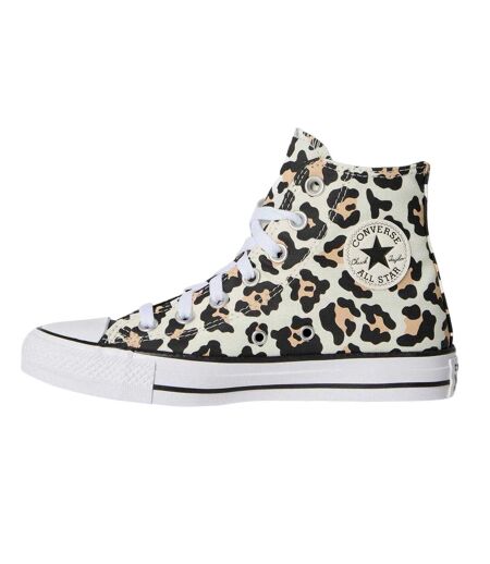 Womens/ladies Chuck Classic Leopard Print High Top Trainers White Black Converse