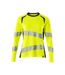 T-shirt Manches Longues Accelerate Safe Femme Jaune Fluo Bleu Marine Foncé Mascot-1