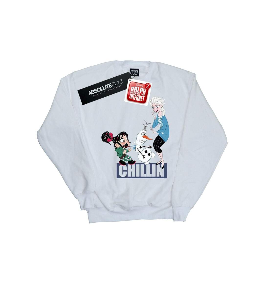Disney - Sweat WRECK IT RALPH ELSA AND VANELLOPE - Femme (Blanc) - UTBI43152-1