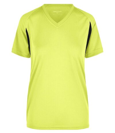 t-shirt running respirant JN316 - jaune fluo - FEMME