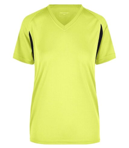 t-shirt running respirant JN316 - jaune fluo - FEMME