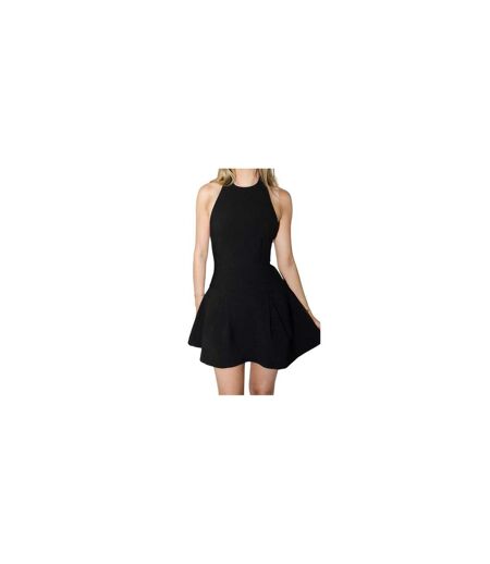 Womens/ladies Fitted And Flared Mini Dress Black Muse