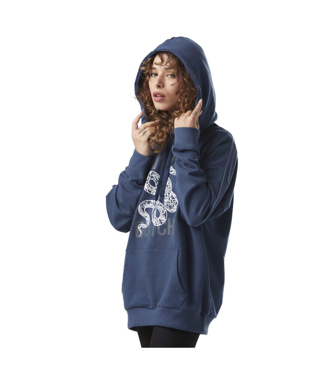 Sweat femme oversize à capuche print Snake Vondutch