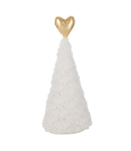 Sapin de Noël en Tissu Cœur 51cm Blanc