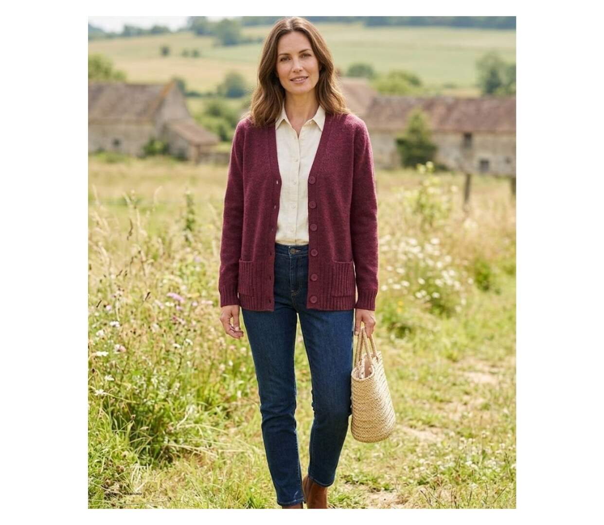 MAYFLOWER DERBY1B - Gilet boutonné bordeaux en laine mélangée : chaleur et confort chic-5