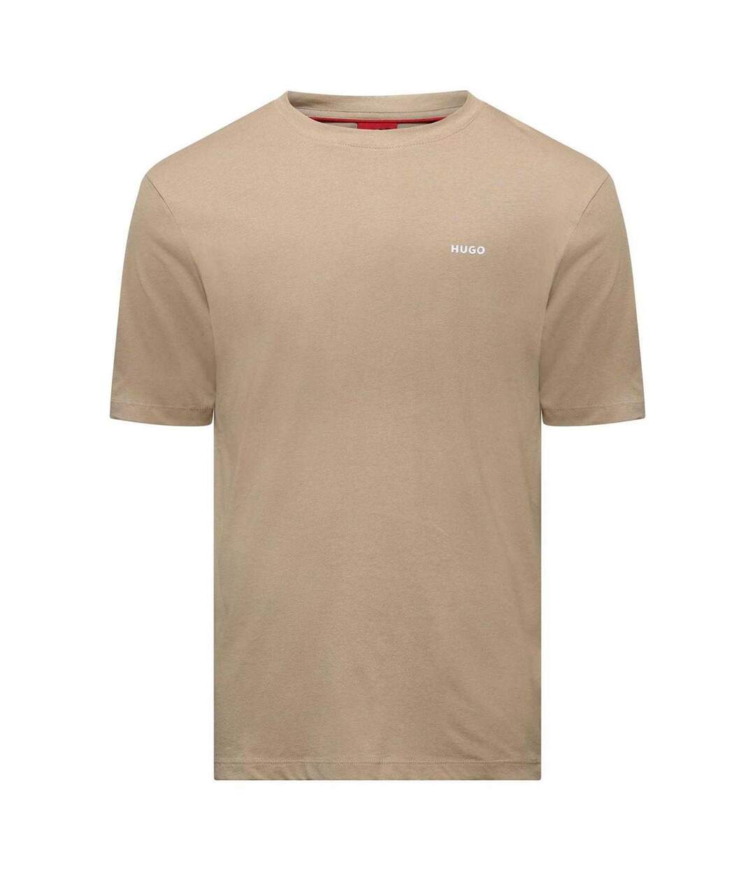 Mens Chest Logo Regular T-shirt Beige Hugo-1