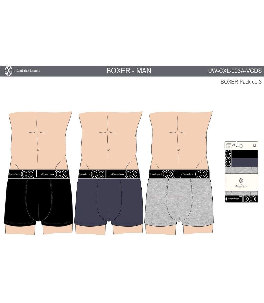 Boxer CXL By LACROIX X6 Pack de 6 Boxers CXL0660-4