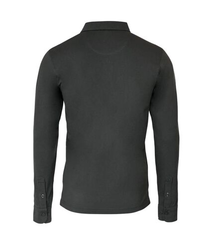 Nimbus Mens Carlington Deluxe Long Sleeve Polo Shirt (Charcoal)
