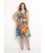 Robe cache-coeur courte imprimé tropical-1