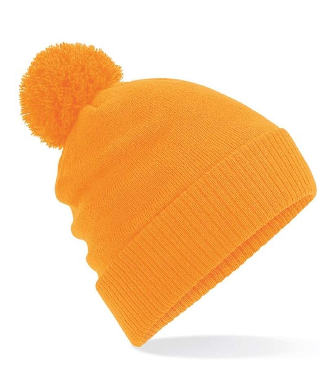 Bonnet à pompon adulte - B439 - orange fluo-1