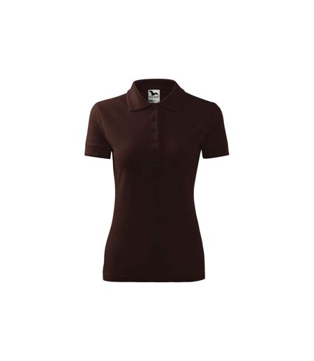 Womens/ladies Pique Polo Shirt Brown Malfini