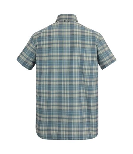 Chemise De Voyage Manches Courtes Motif/style À Carreaux Homme Bleu De Gris À Carreaux Regatta
