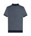 Mens Knitted Quarter Zip Polo Shirt Navy Lambretta-2