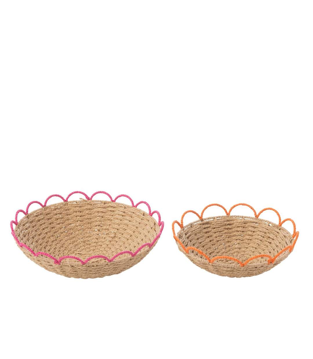 Lot de 2 Coupelles Déco Flores 42cm Naturel-2