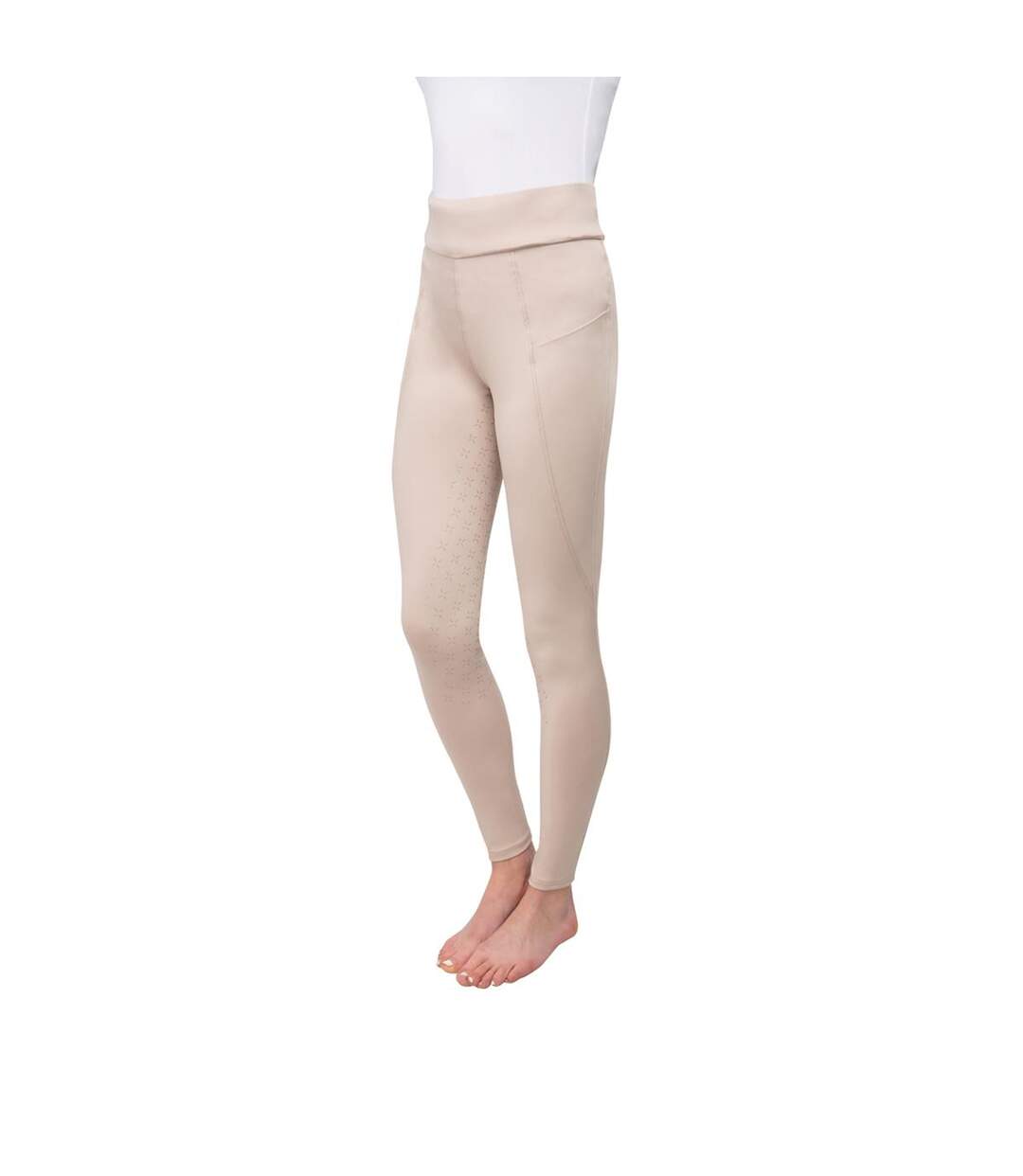 Womens/ladies Melton Horse Riding Tights Beige HyPERFORMANCE-1