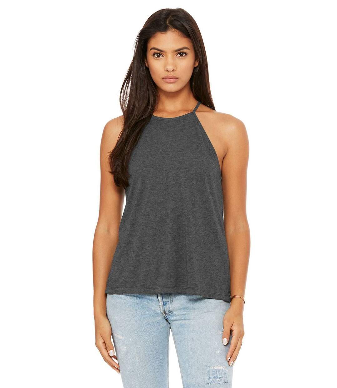 Top femme col haut - 8809 - gris foncé-2