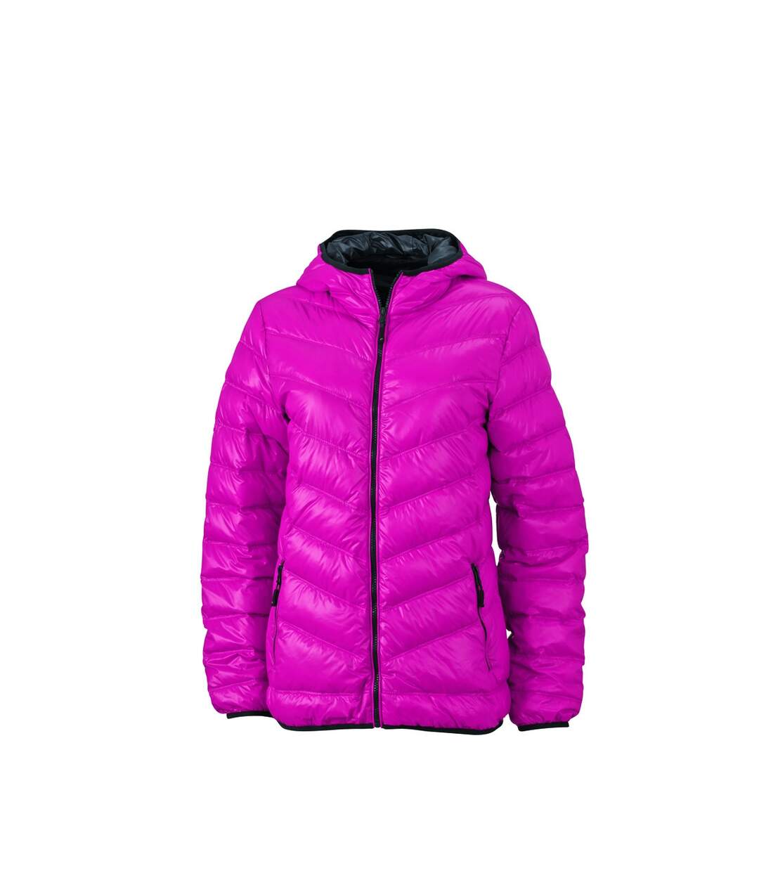 Veste duvet à capuche - doudoune anorak FEMME - JN1059 - rouge magenta