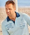 Men's Two-Tone Polo Shirt - Light Blue Navy Atlas For Men