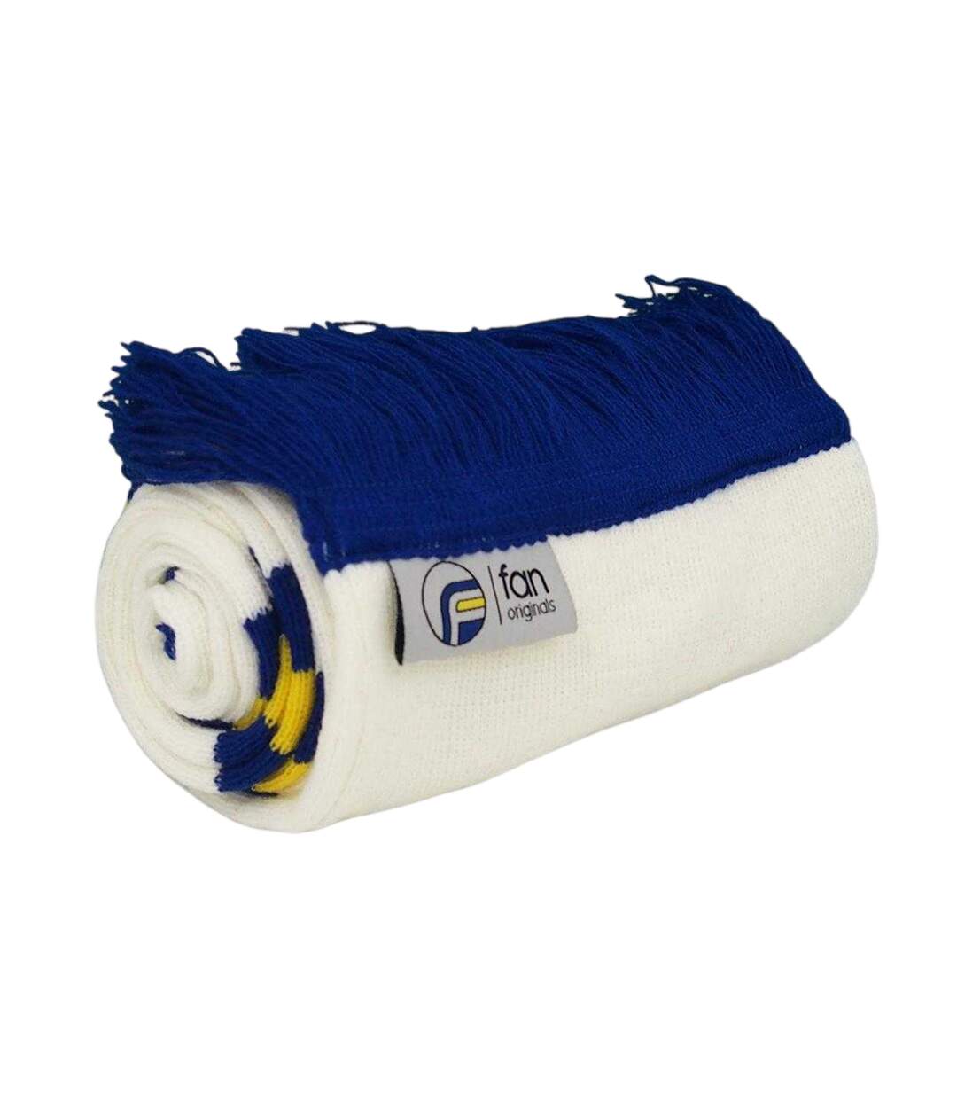 Unisex Adult Leeds Retro Hat And Scarf Set One Size White Blue Yellow Fan Originals-4