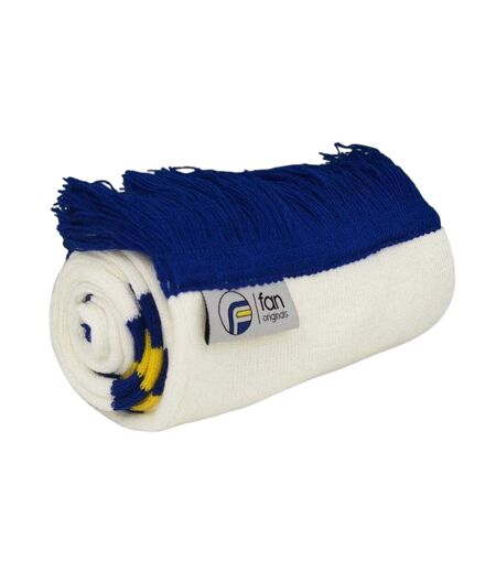 Unisex Adult Leeds Retro Hat And Scarf Set One Size White Blue Yellow Fan Originals
