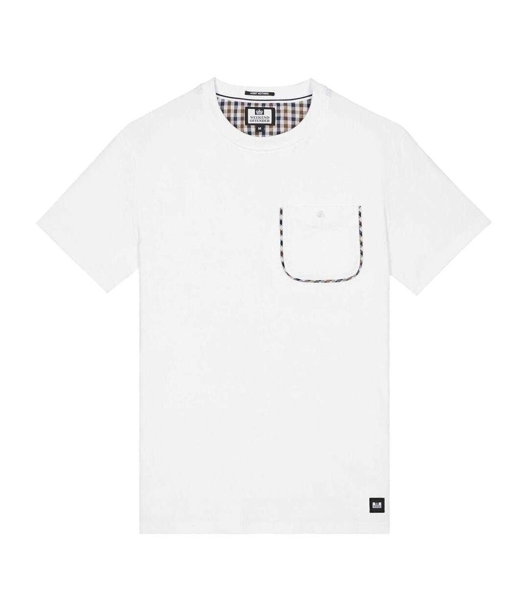 T-shirt Style À Carreaux Sutton Homme Blanc Weekend Offender-2