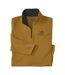 Pack of 2 Men's Cotton Zip-Neck Tops - Black Ochre-6