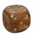 Jeu de Dés Déco Bois 6cm Marron-1