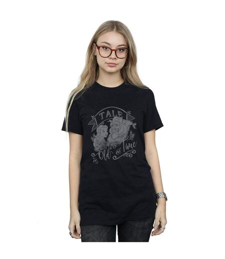 Disney Womens/Ladies Beauty And The Beast Tale As Old As Time Coton Boyfriend T-Shirt (Noir) - UTBI42627