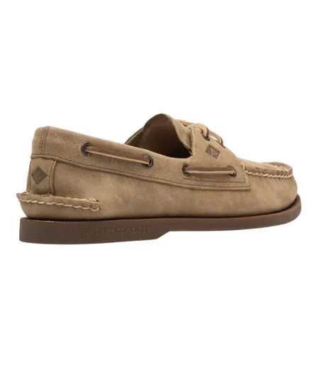 Mens Authentic Leather 2 Eyelet Boat Shoes Tan Sperry