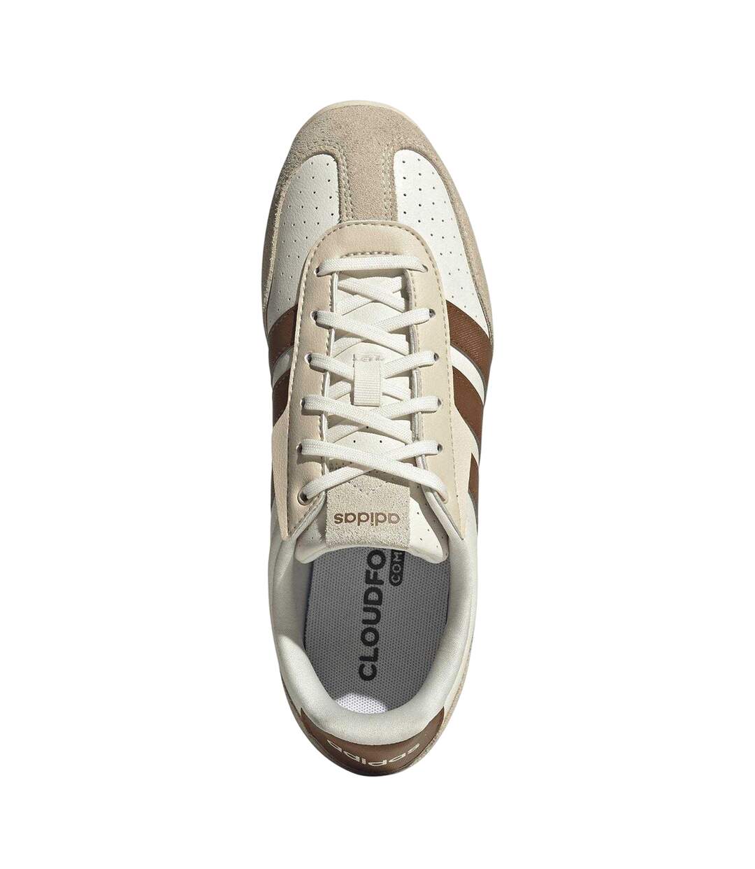 Womens/ladies Barreda Low Trainers Off White Brown Adidas-4
