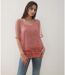 Tunique d'été femme 2 pièces - Top orange lumineux avec superposition stylée et motif tendance-5