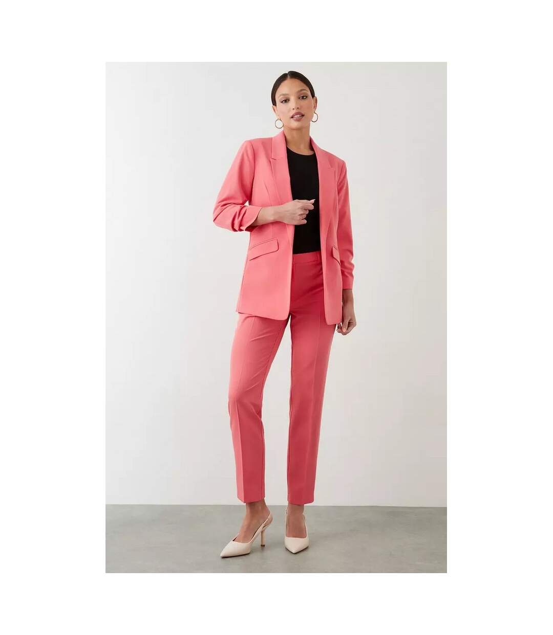 Womens/ladies tall ruched blazer bright pink Dorothy Perkins-4