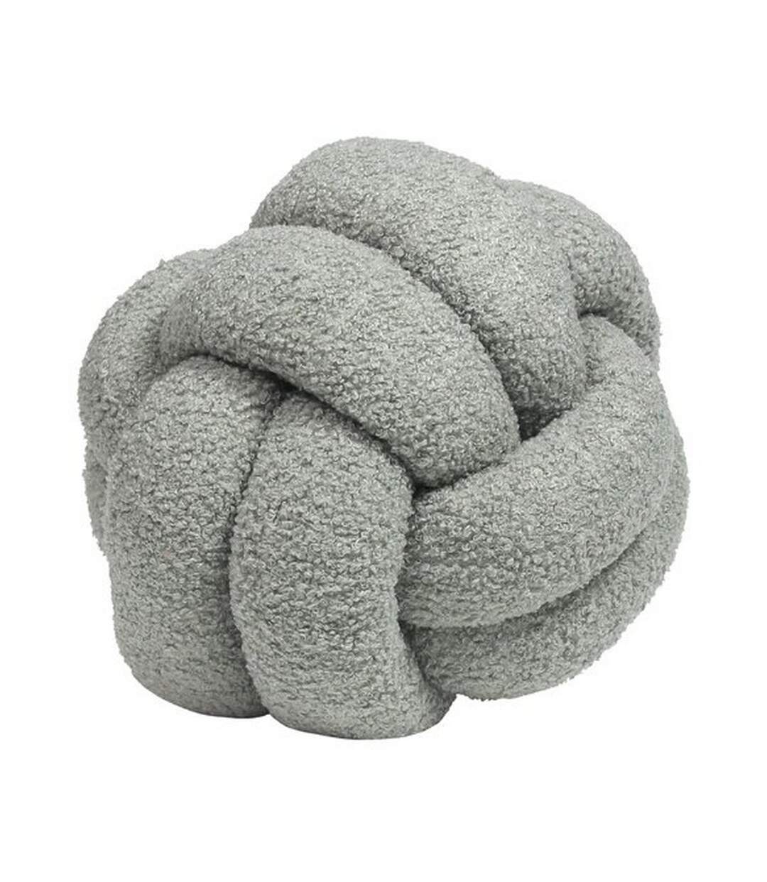 Boucle fleece knotted cushion one size silver Furn