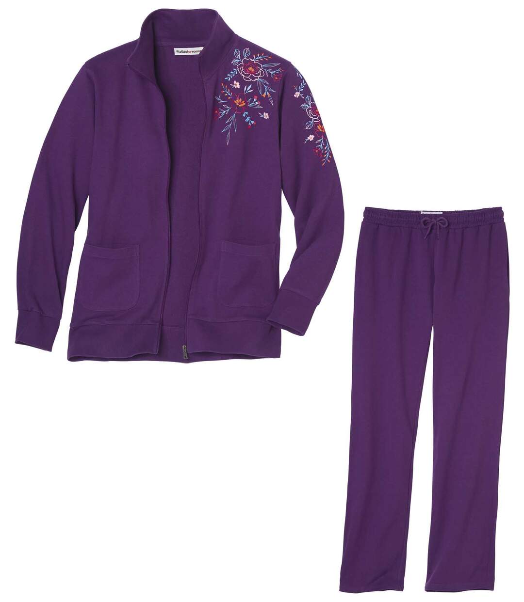 Women's Purple Brushed Fleece Loungewear Set Atlas For Men