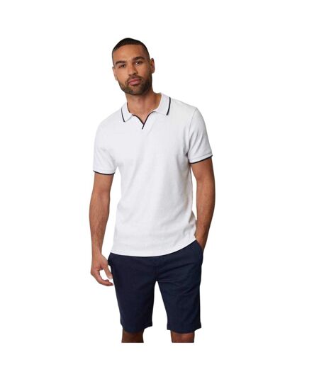 Mens Marriage Collared Polo Shirt White Threadbare