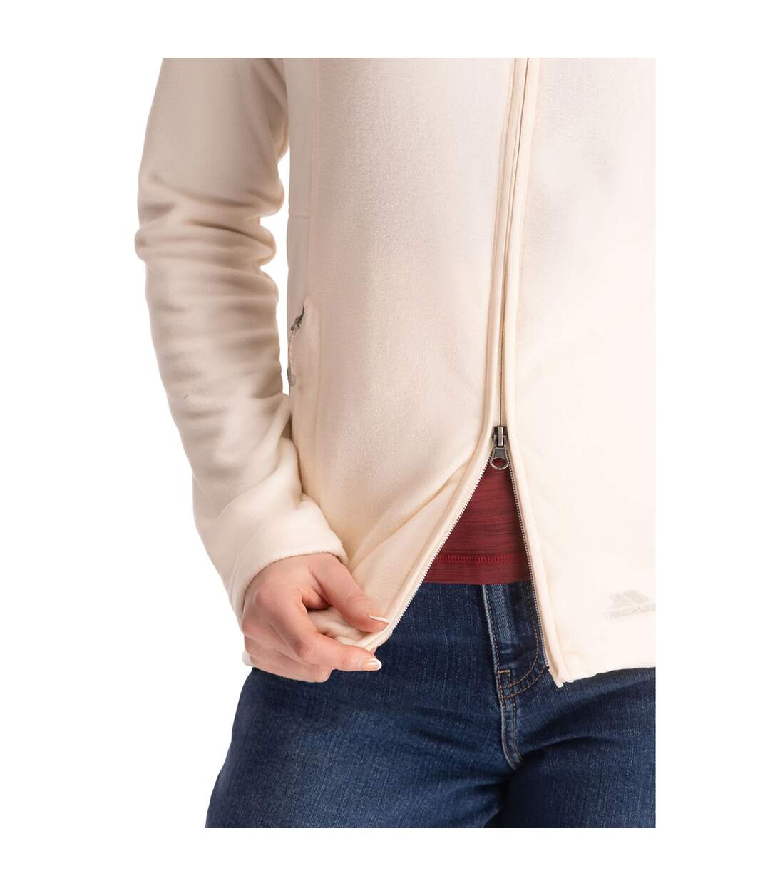 Womens/ladies Renato At100 Fleece Jacket Cream Blush Trespass-3