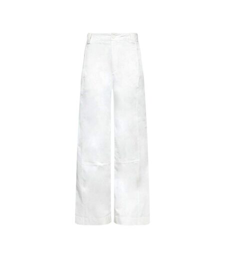 Womens/ladies Gabardine Trousers Cream Lacoste