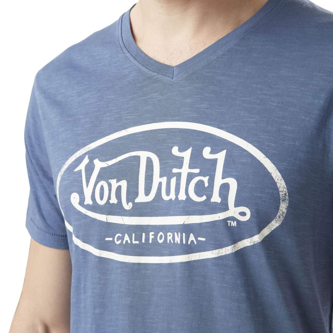 T-shirt homme col v avec logo en coton Tyron Vondutch-2