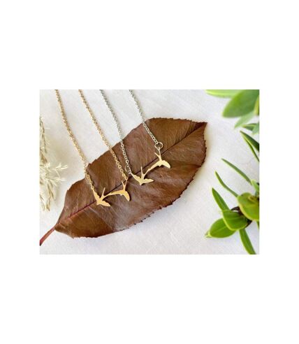 Two Nature Birds Charm Silver And Gold Minimalistic Pendant Necklace