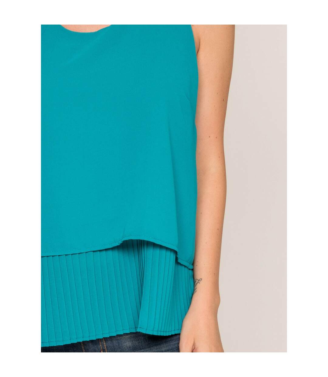 Top col rond tissu plissé FALBA - Dona X Lisa-3