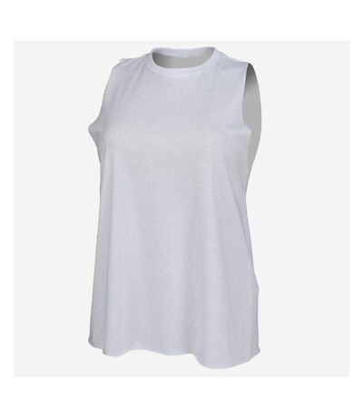 Womens/ladies high-neck tank top white Skinni Fit