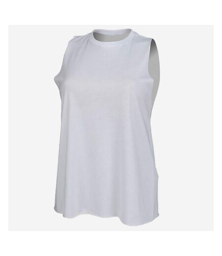 Womens/ladies high-neck tank top white Skinni Fit