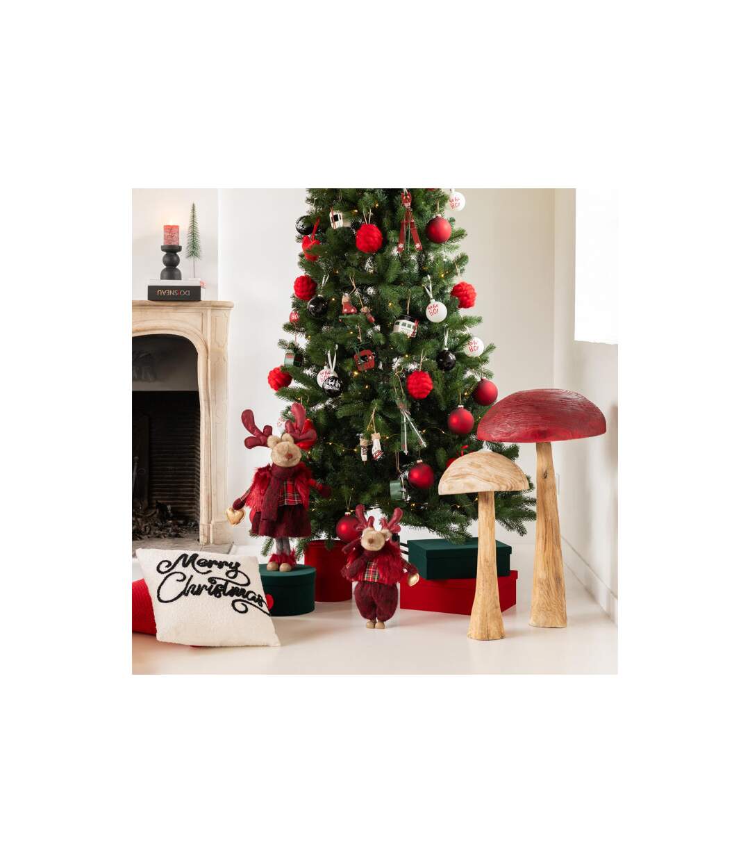 Lot de 3 Boîtes de Rangement Vaughn 36cm Rouge-4