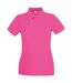 Womens/ladies premium polo shirt fuchsia Fruit of the Loom