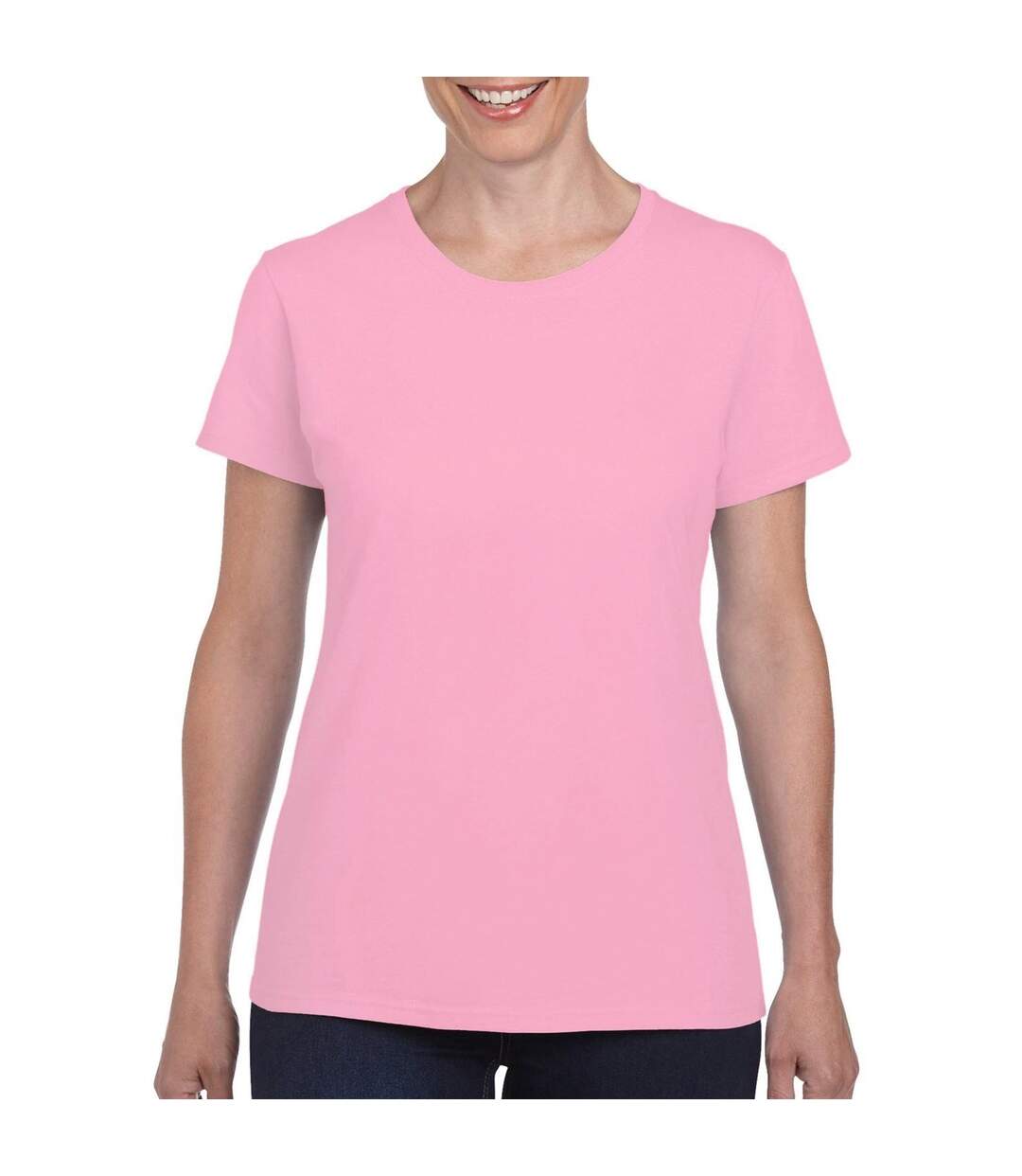 T-shirt À Manches Courtes Coupe Féminine Femme Rose Clair Gildan-1