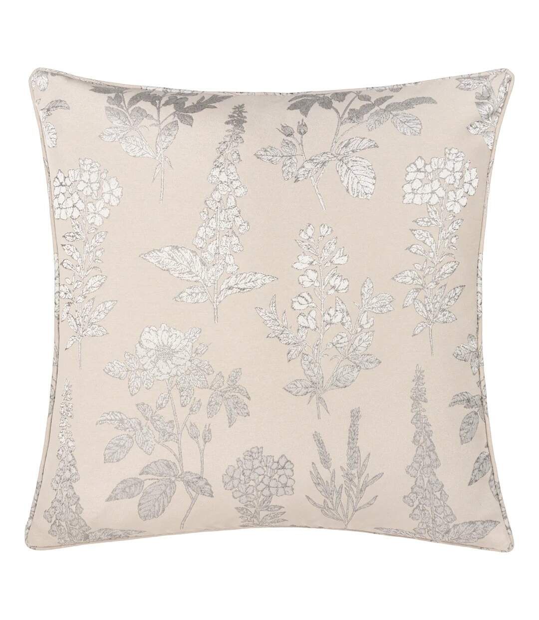 Sophia new floral jacquard cushion cover 50cm x 50cm natural Wylder-1